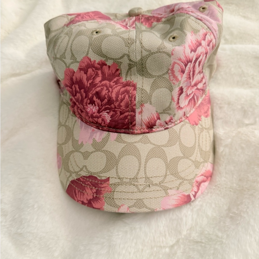 Coach Floral Beige and Pink Cap